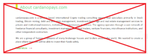 Cardano Pays Scam Alert